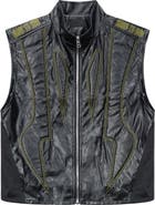 RtA Noe Faux Leather Biker Vest