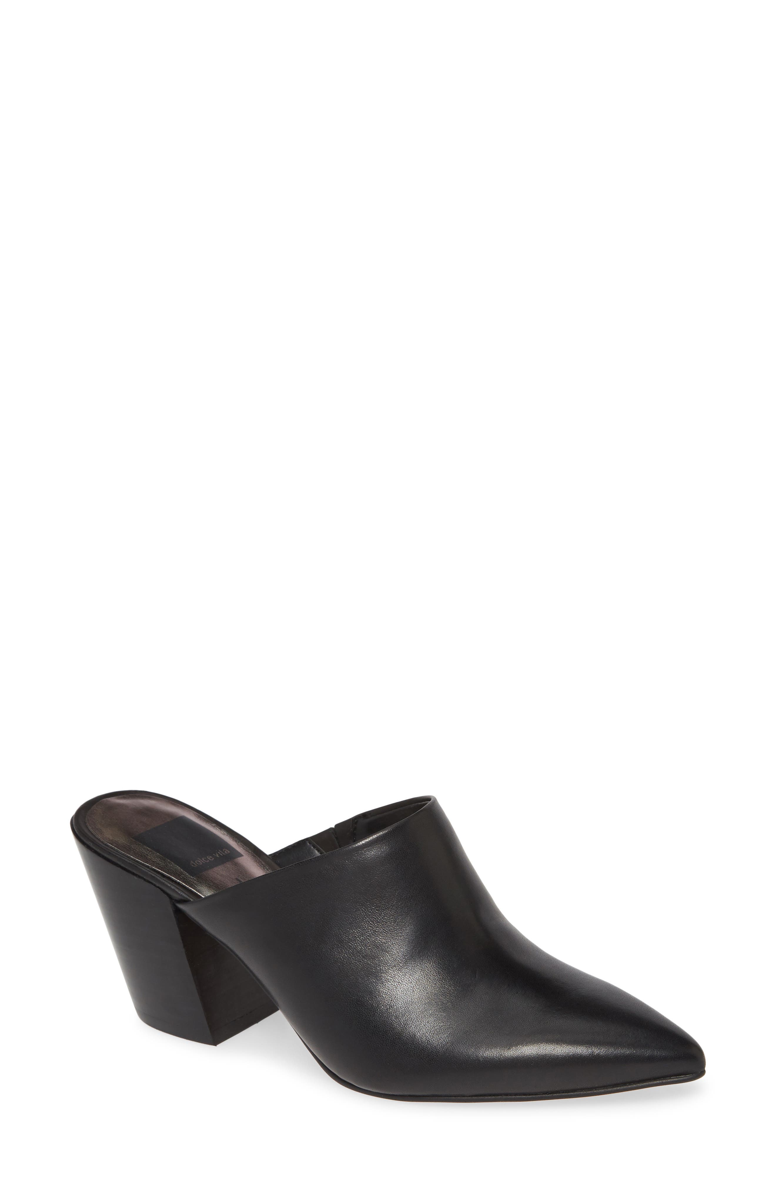 Angela Pointed Toe Mule, Main, color, ONYX