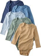 BUTTERBLU Blake Long Sleeve Organic Cotton Assorted 5-Pack Bodysuits
