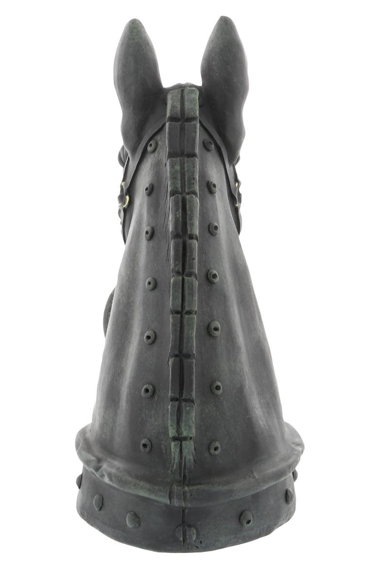 Black Polystone Traditional Horse Sculpture, Alternate, color, BLACK