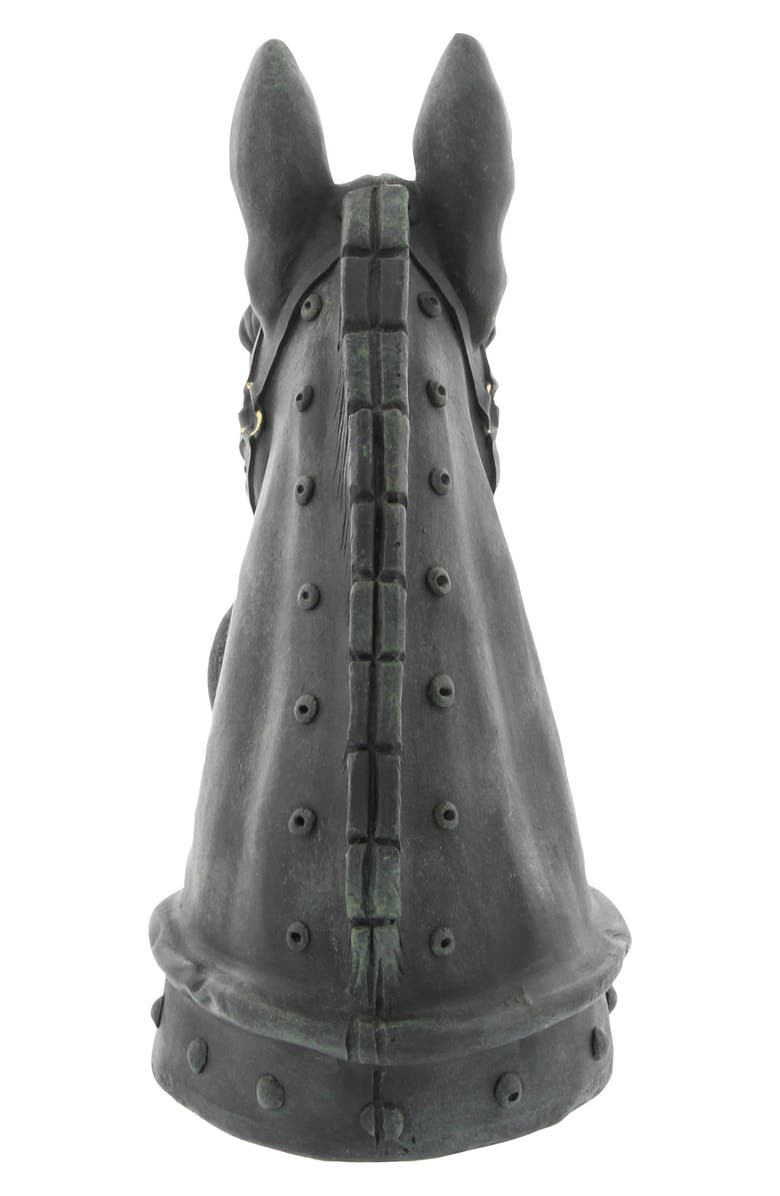 WILLOW ROW Black Polystone Traditional Horse Sculpture, Alternate, color, Black