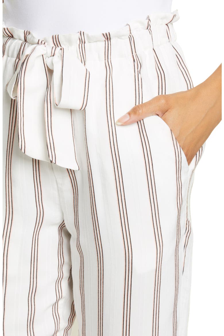 Cavell Stripe Tie Waist Pants, Alternate, color, PORCELAIN