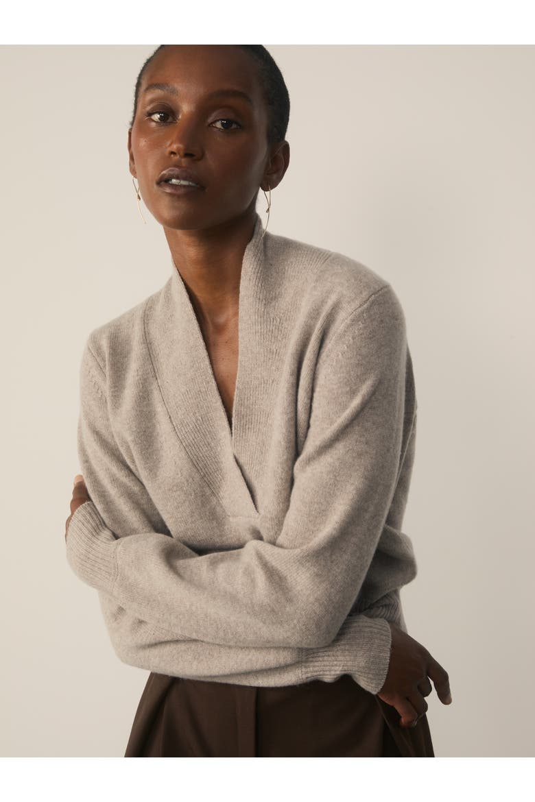 Orta Wool Blend V-Neck Sweater, Alternate, color, Neutral