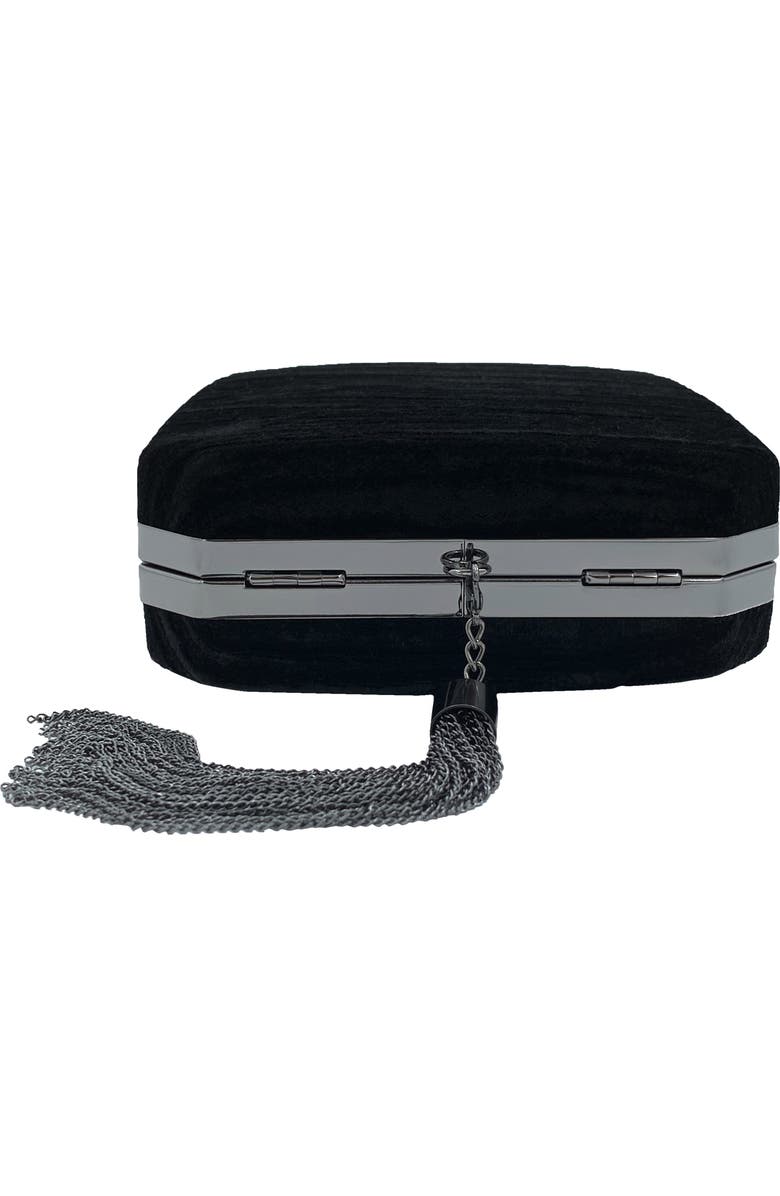 Olga Berg Cassandra Velvet Box Clutch, Alternate, color,