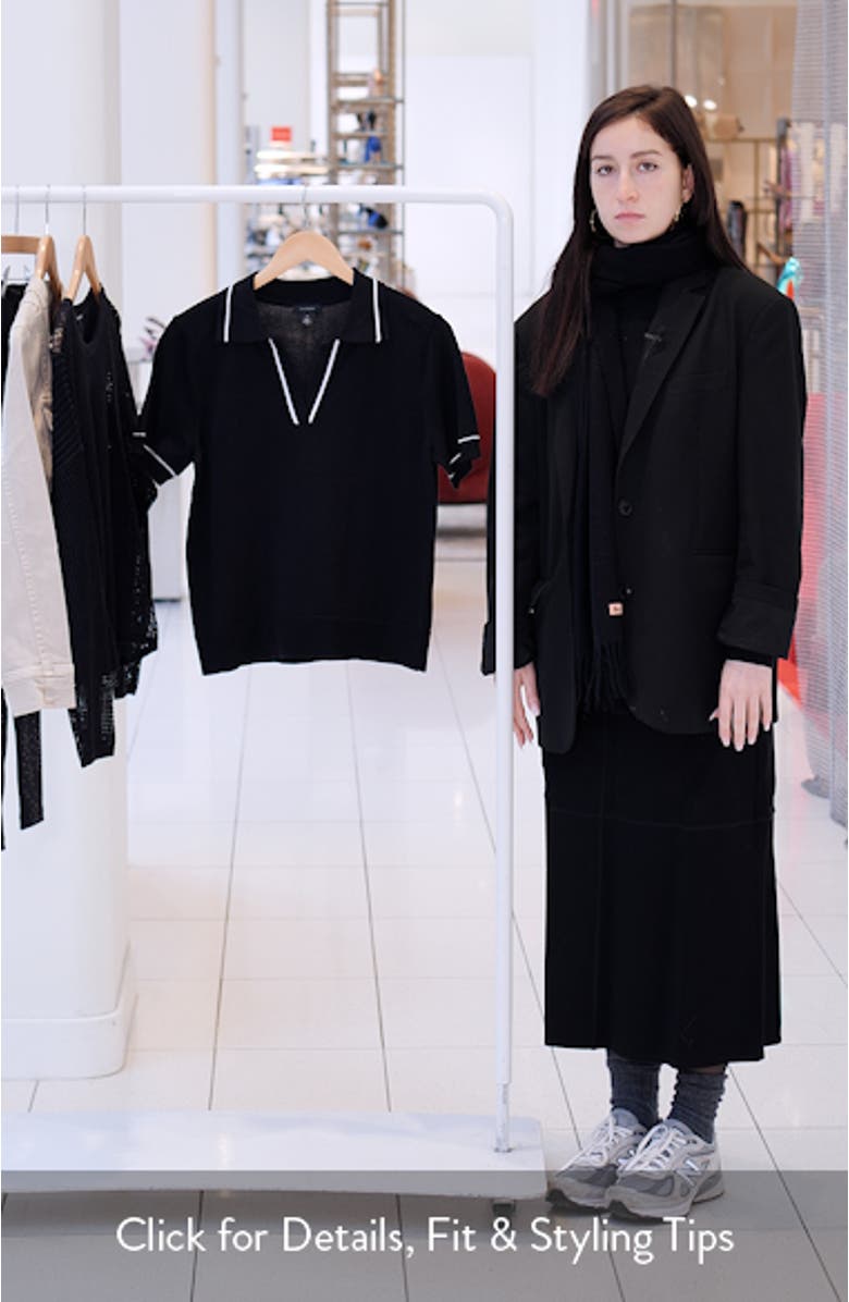 Tipped Johnny Collar Polo Sweater, sales video thumbnail