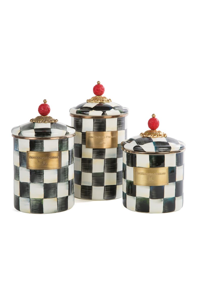 Courtly Check Set of 3 Canisters, Main, color, COURTLY