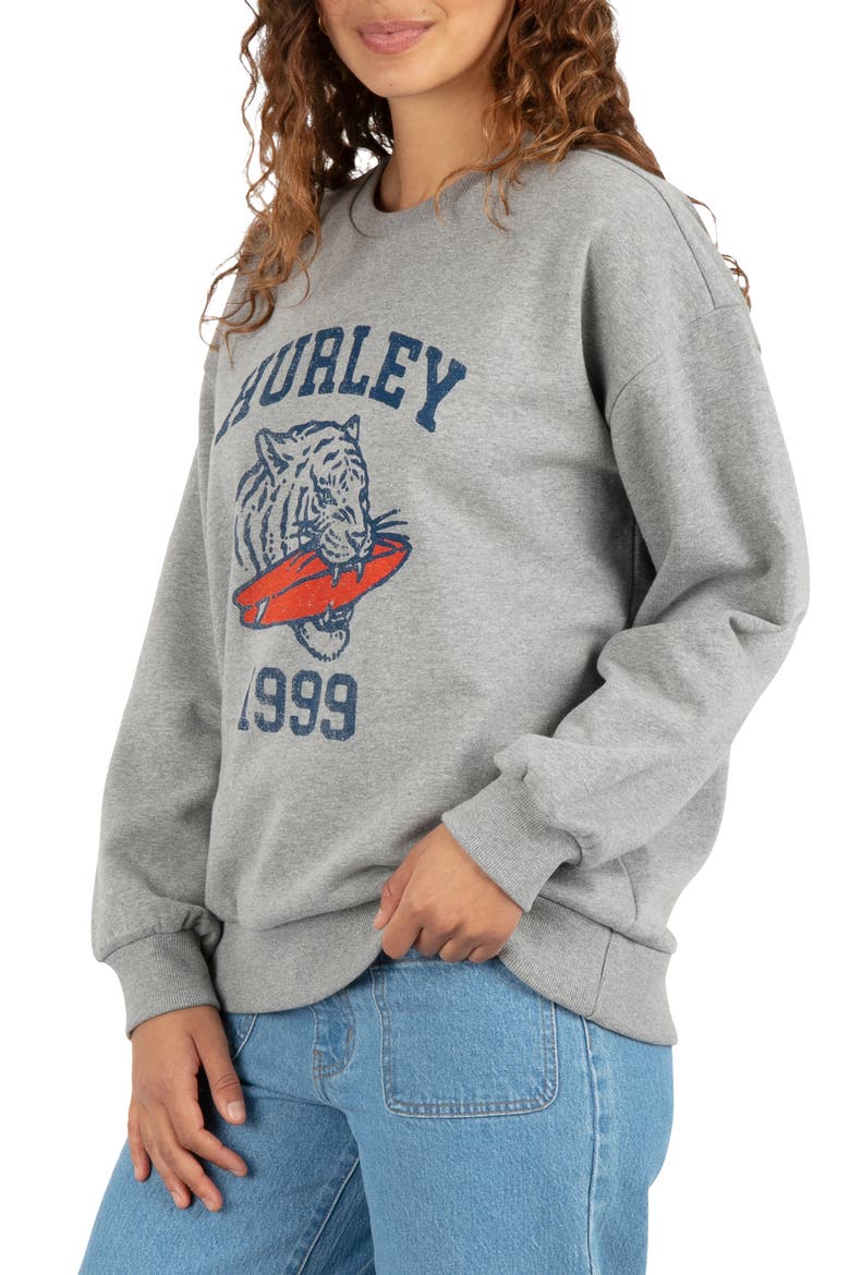 Wildcat Graphic Oversized Sweatshirt, Alternate, color, GREY HEATHER