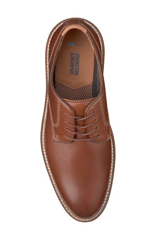 Johnston & Murphy Upton Plain Toe Derby In Tan Full Grain T