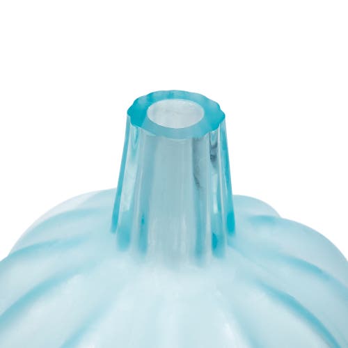 Northlight Transparent Glass Pumpkin Candle Holder In Blue