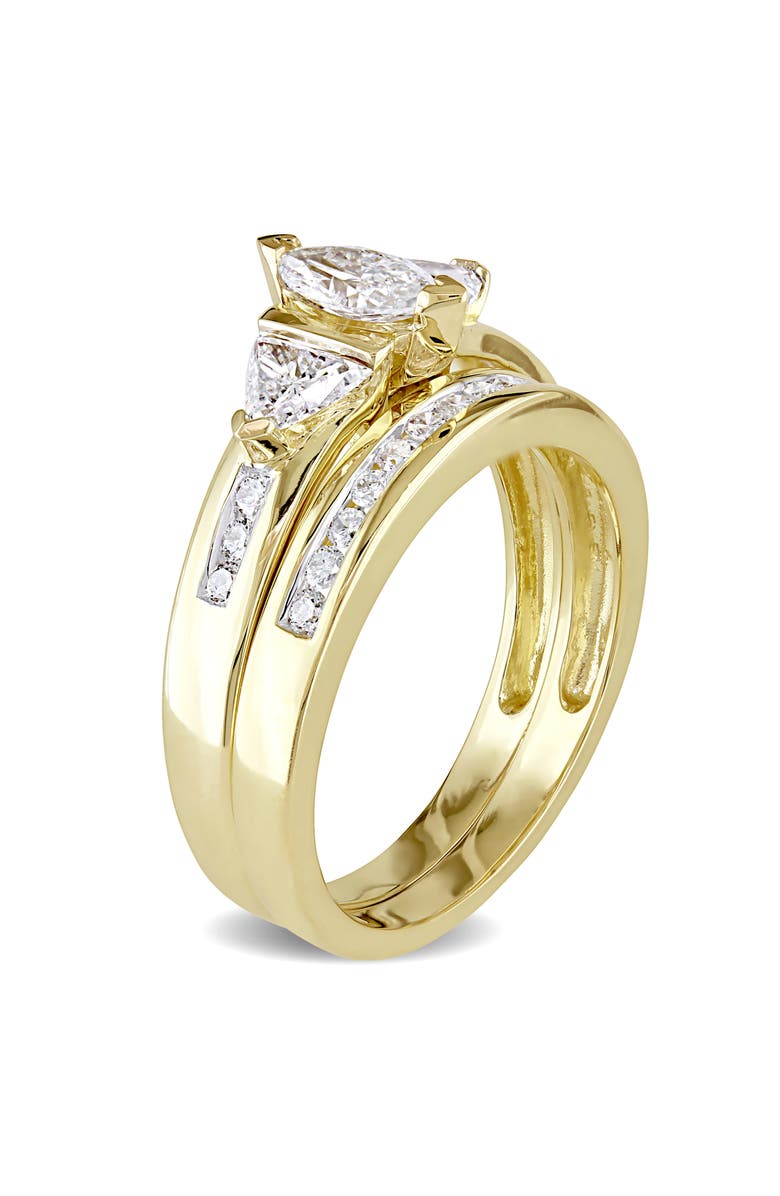 Julianna B. Diamond Marquise 3-Stone Bridal Ring Set 14k, Alternate, color, 14K Yellow Gold