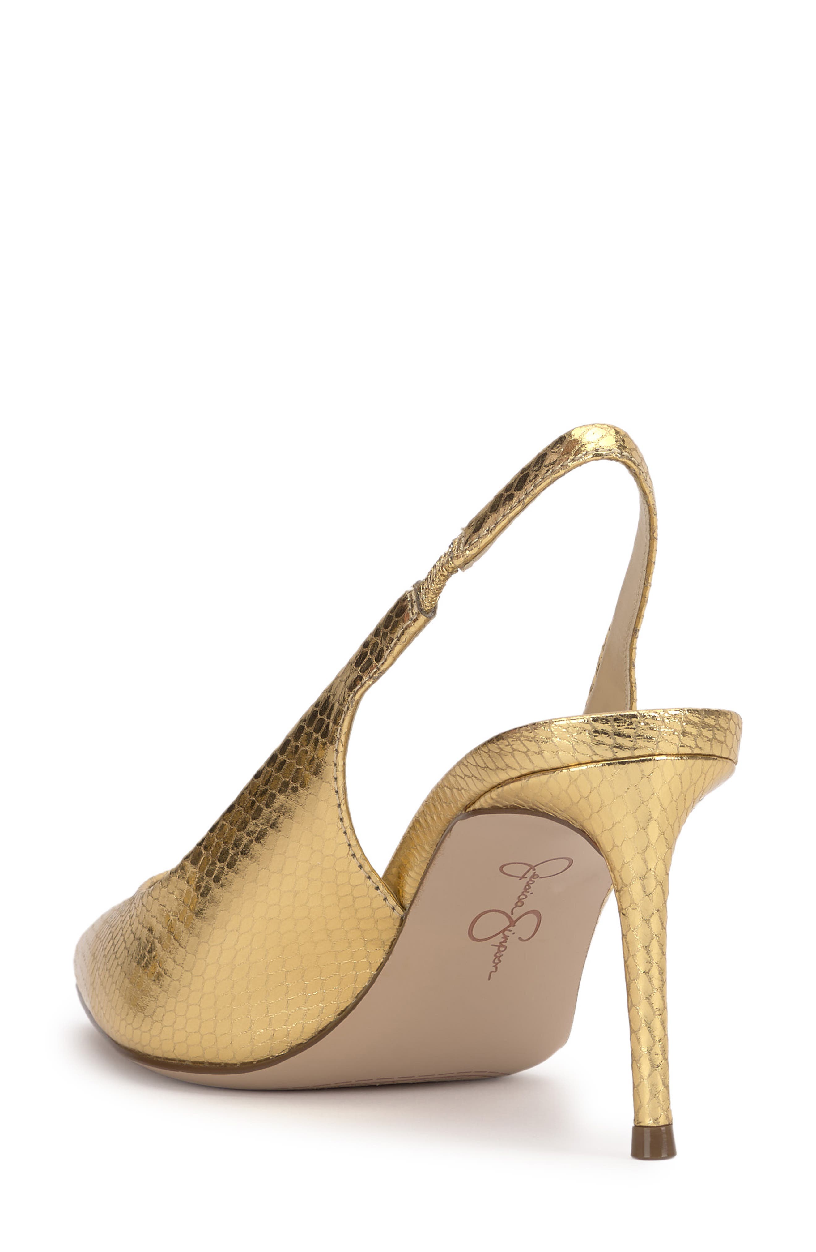 Jessica Simpson Souli Slingback Pointed Toe Pump, Alternate, color, Gold