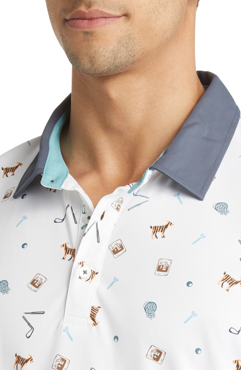 Swannies Amendt Print Golf Polo, Alternate, color, White-Marine