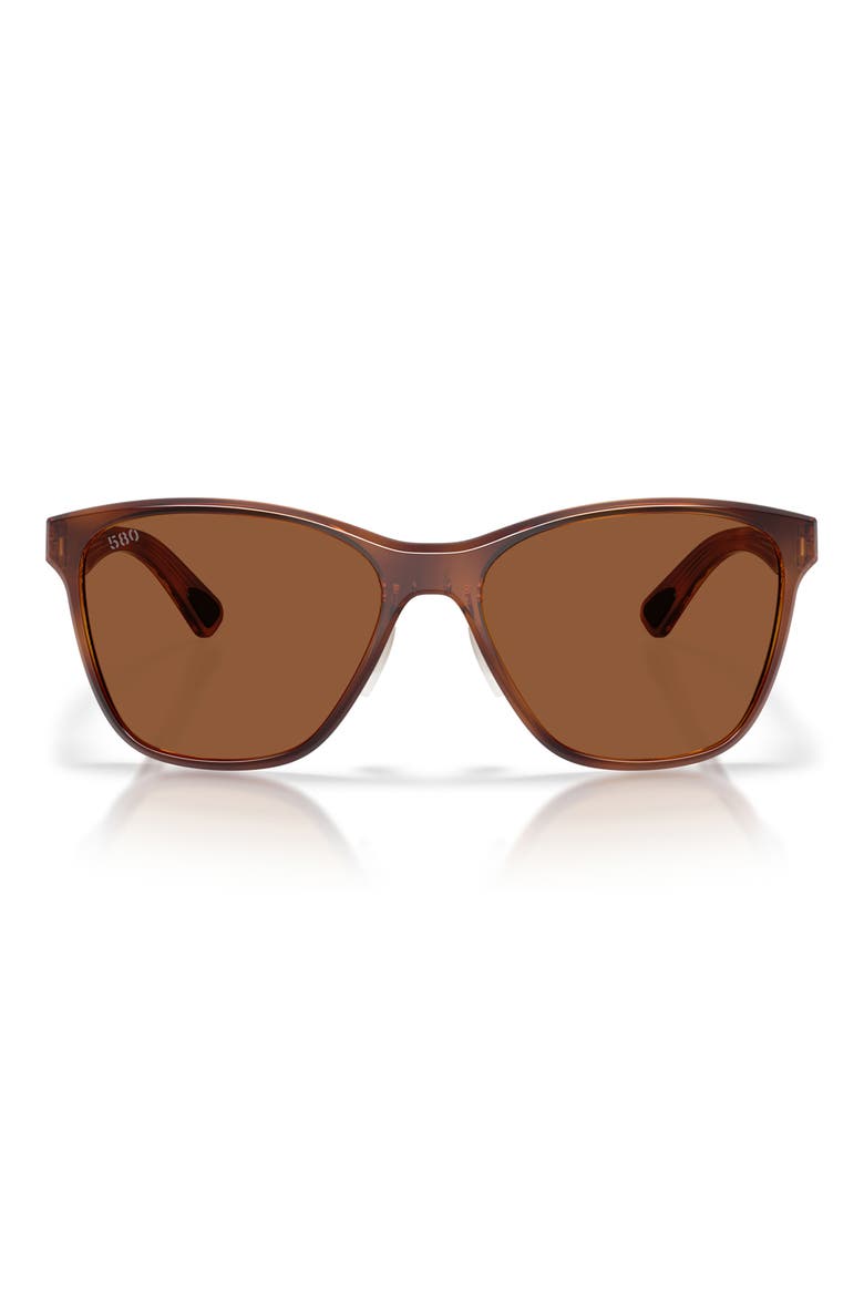 Luna Nueva 57mm Polarized Butterfly Sunglasses, Main, color, TORTOISE / COPPER 580G
