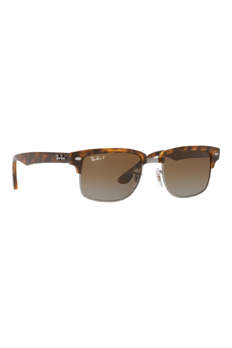 52mm Polarized Square Clubmaster Sunglasses, Alternate, color, HAVANA