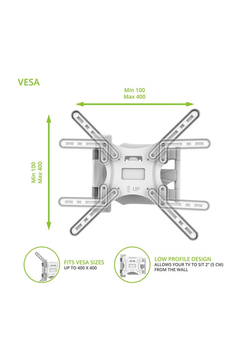 M300 Full Motion Single Stud TV Mount for 26" - 55" TV, Alternate, color, White