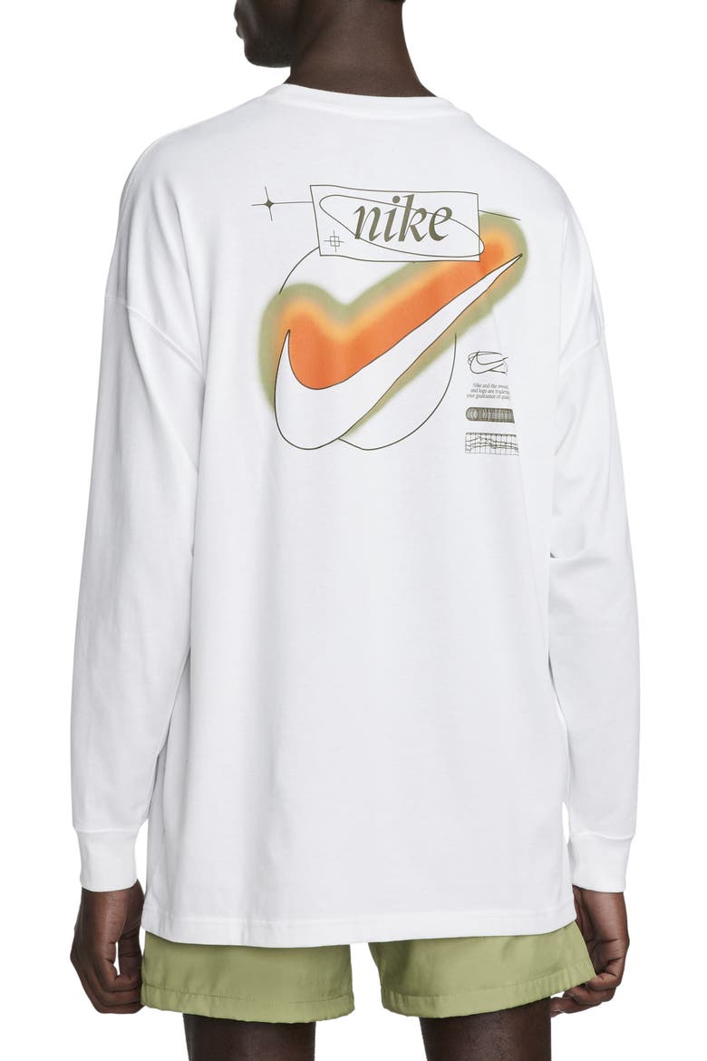 Sportswear Oversize Long Sleeve Graphic T-Shirt, Alternate, color, WHITE