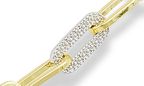 Savvy Cie Jewels 18k Gold Textured Paper Clip Link Bracelet In Yellow