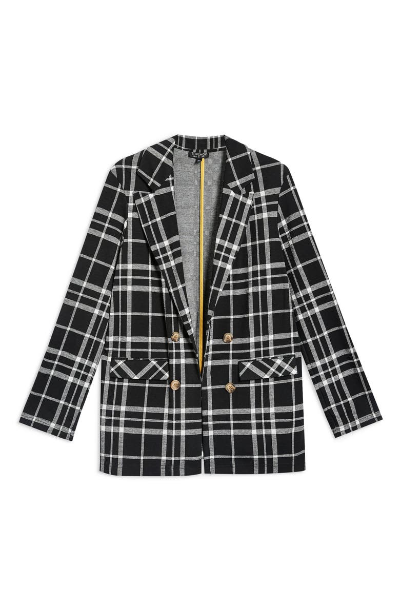 Topshop Double Breasted Check Jacket, Alternate, color, 