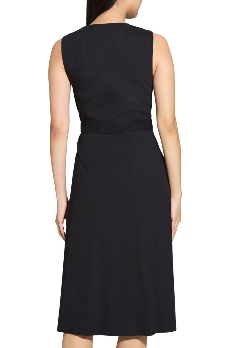 Sleeveless Linen Blend Wrap Dress, Alternate, color, BLACK