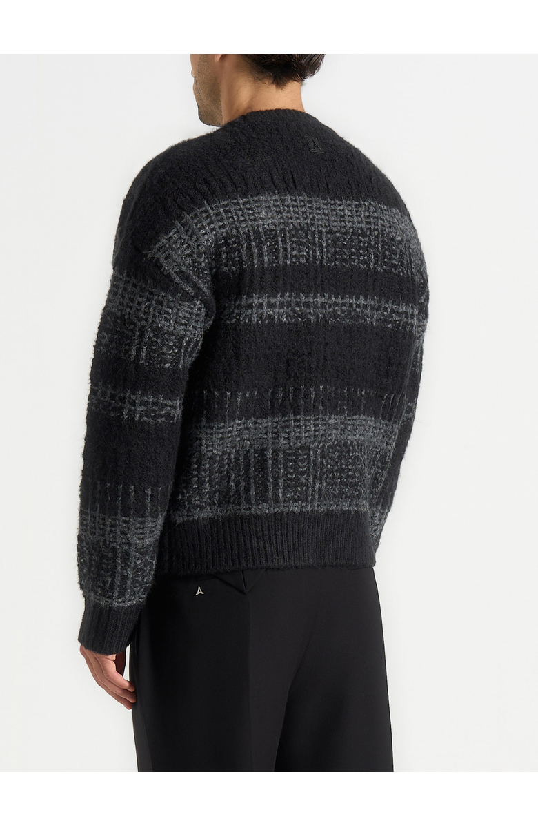 Manière De Voir Ayden Check Wool Knit Jumper, Alternate, color, Black/Grey