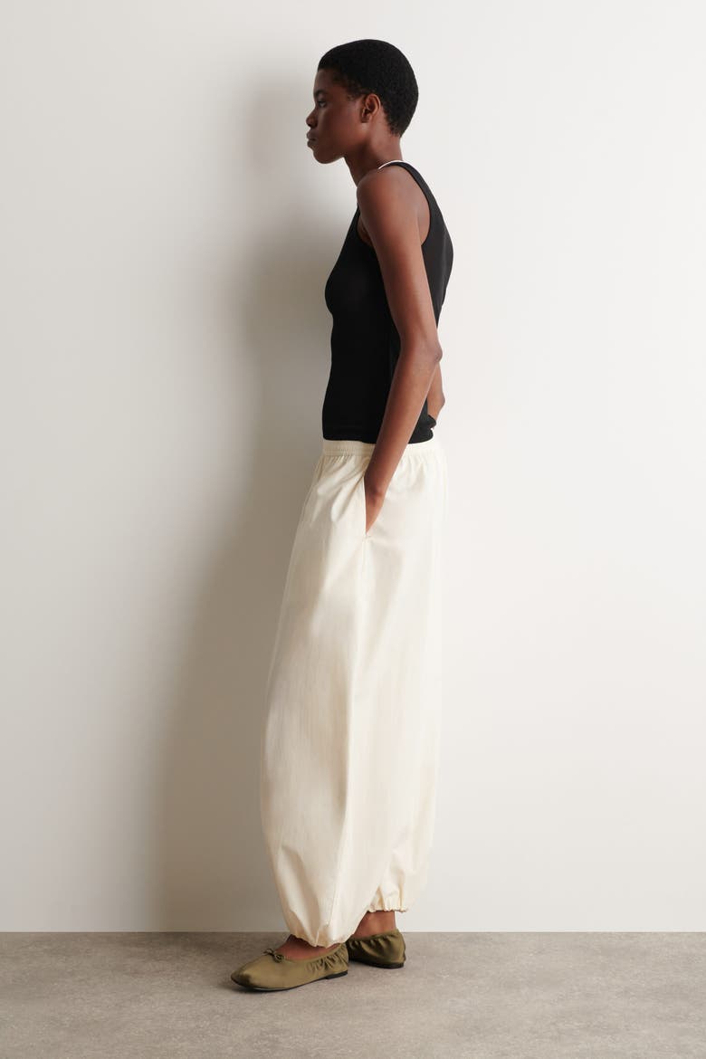 Fluid Cotton Balloon Pants, Alternate, color, IVORY