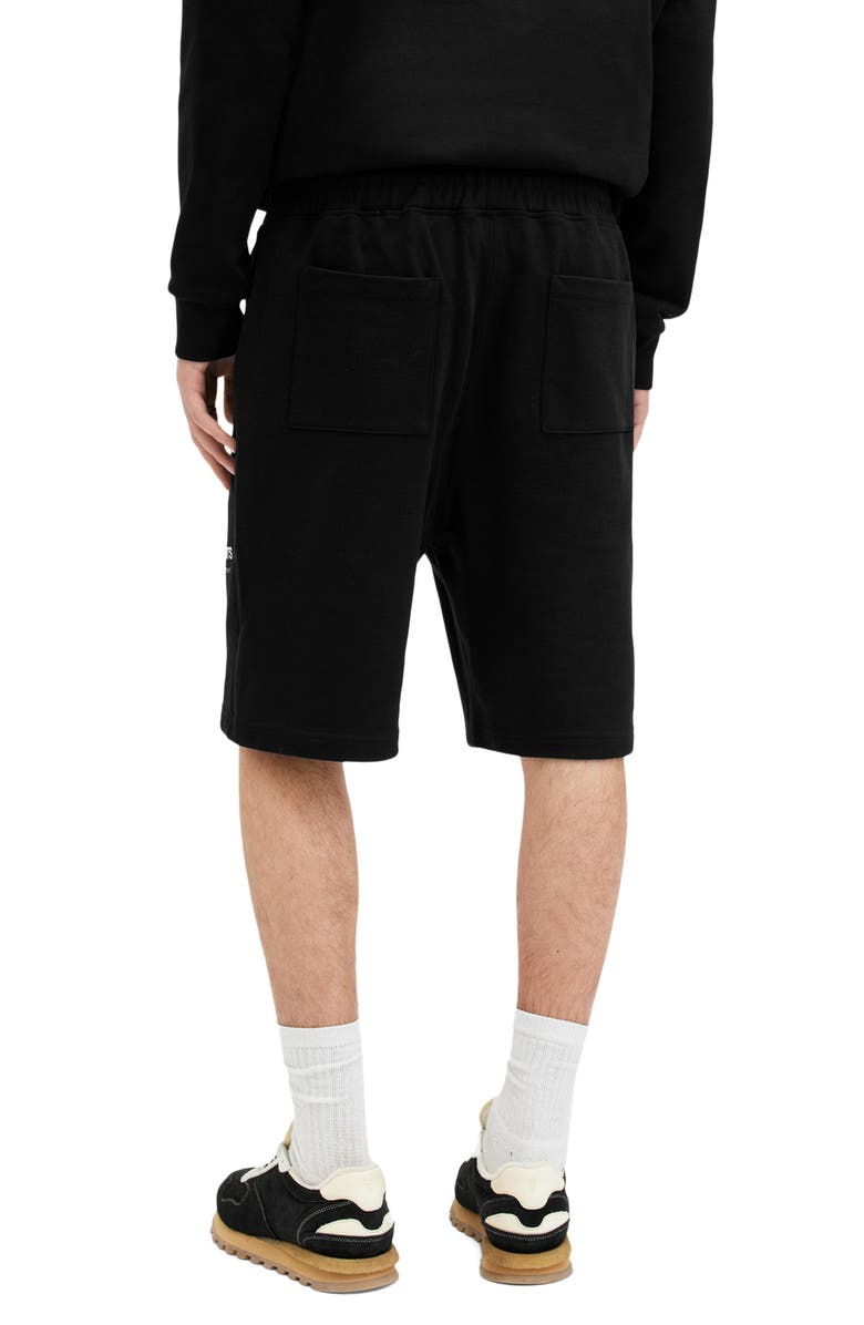AllSaints Underground Relaxed Fit Organic Cotton Sweat Shorts, Alternate, color, Jet Black