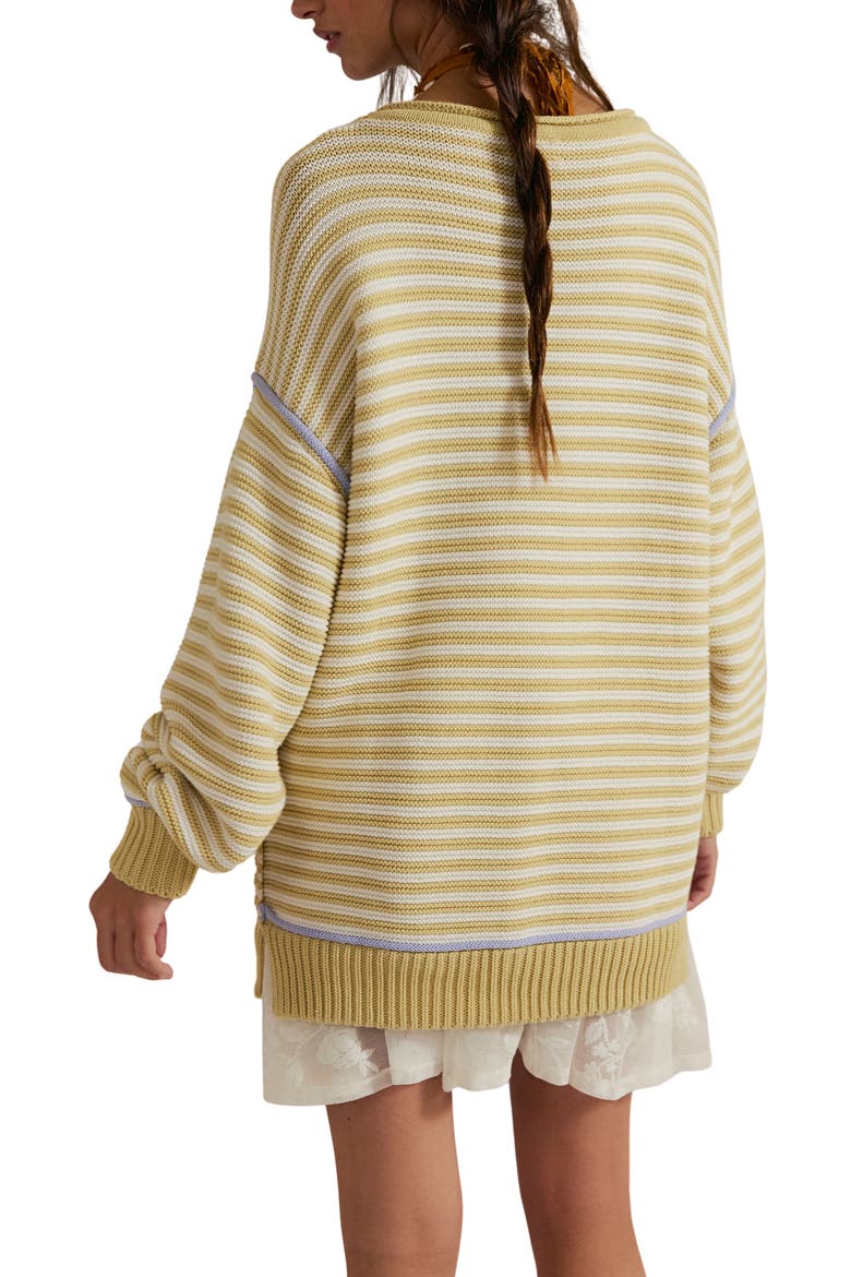 Stripe Cotton Sweater, Alternate, color, SAND COMBO