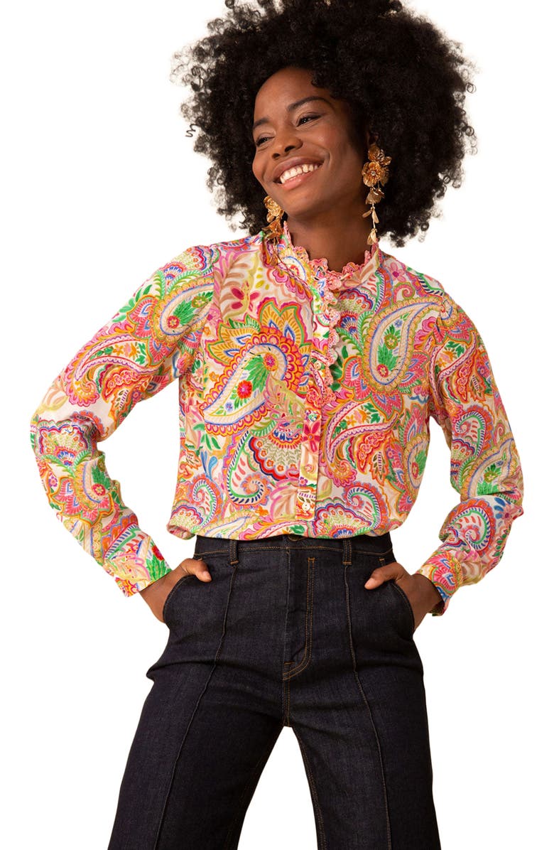 Hale Bob Molly Silk Top, Alternate, color, 