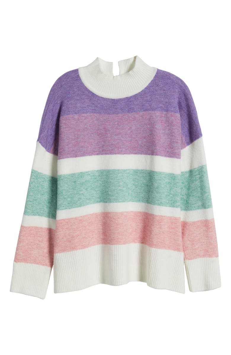 Hatley Stripe Mock Neck Tunic Sweater, Alternate, color, 