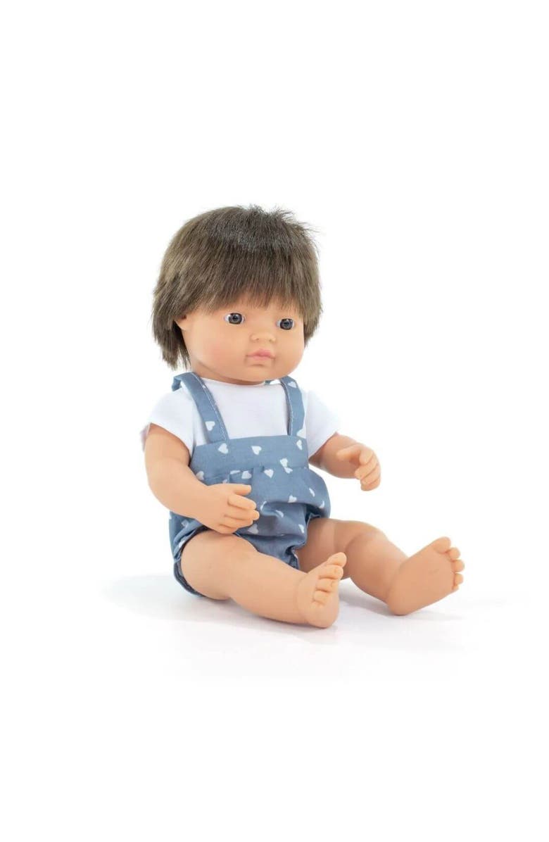 Miniland My Friends and Me Collection Baby Boy Doll with Brown Hair - 15", Main, color, Beige