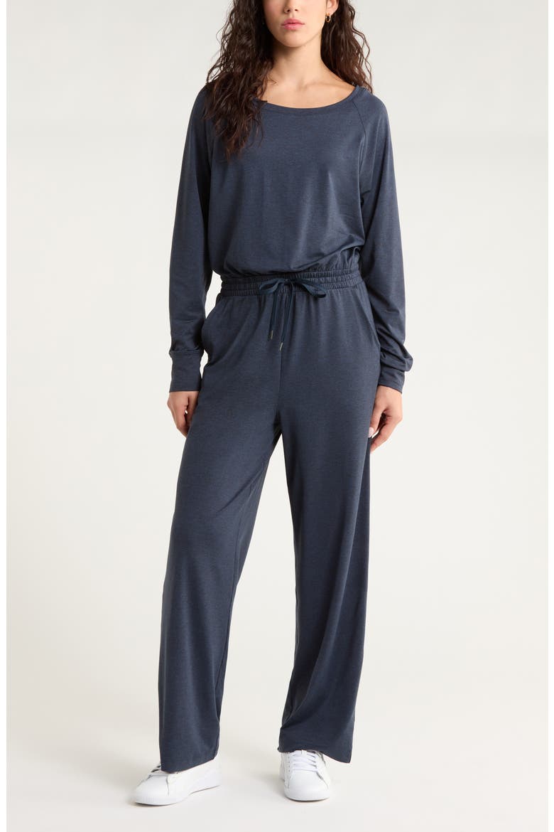 Restore Soft Cozy Long Sleeve Jumpsuit, Main, color, NAVY SAPPHIRE
