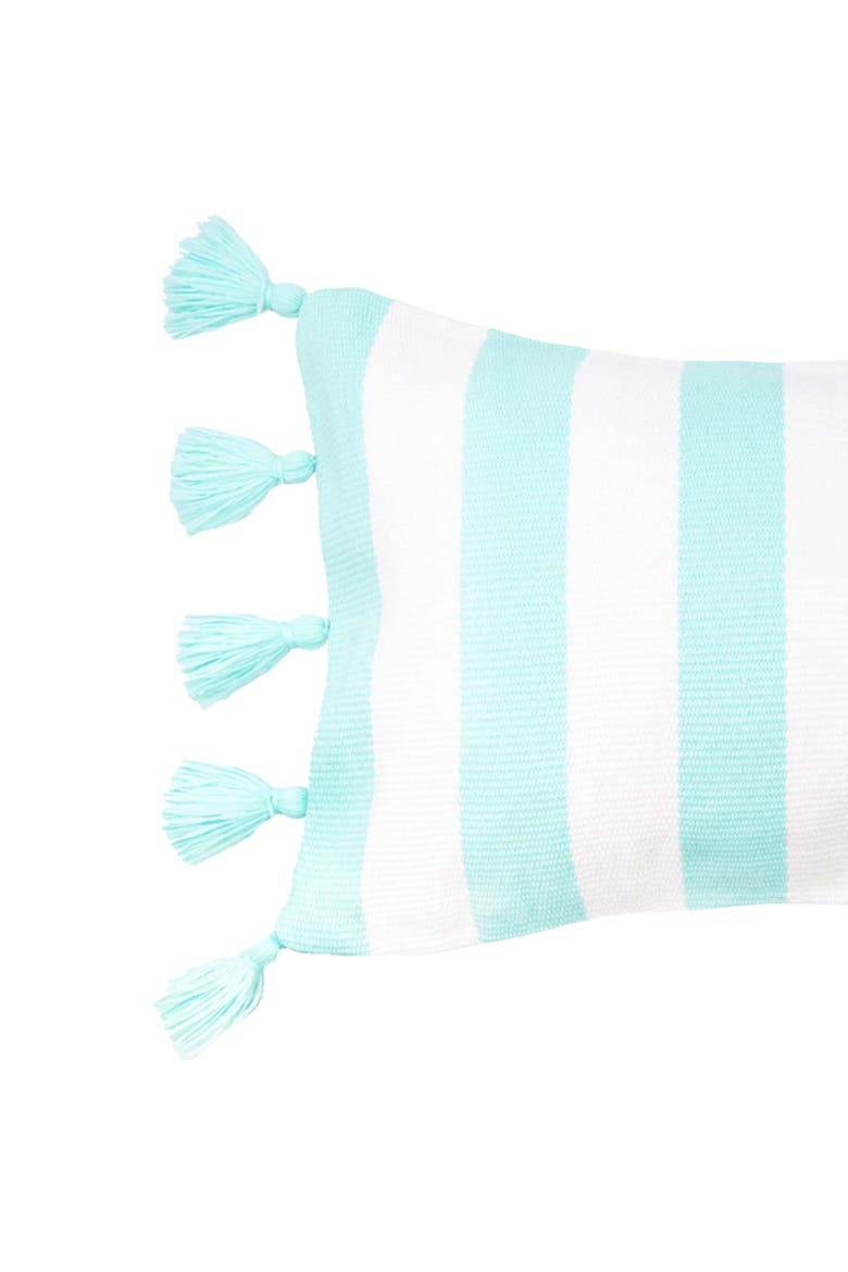 Cabana Stripes with Tassels Pillow Collection, Alternate, color, Blue