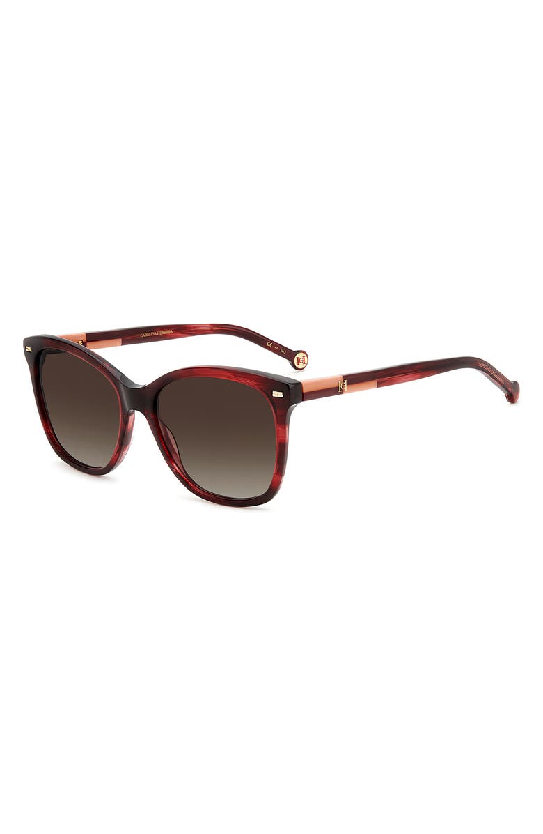 Carolina Herrera 54mm Cat Eye Sunglasses, Alternate, color, Burgundy Horn