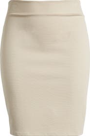 24seven Comfort Apparel Solid Color Elastic Waist Stretch Skirt