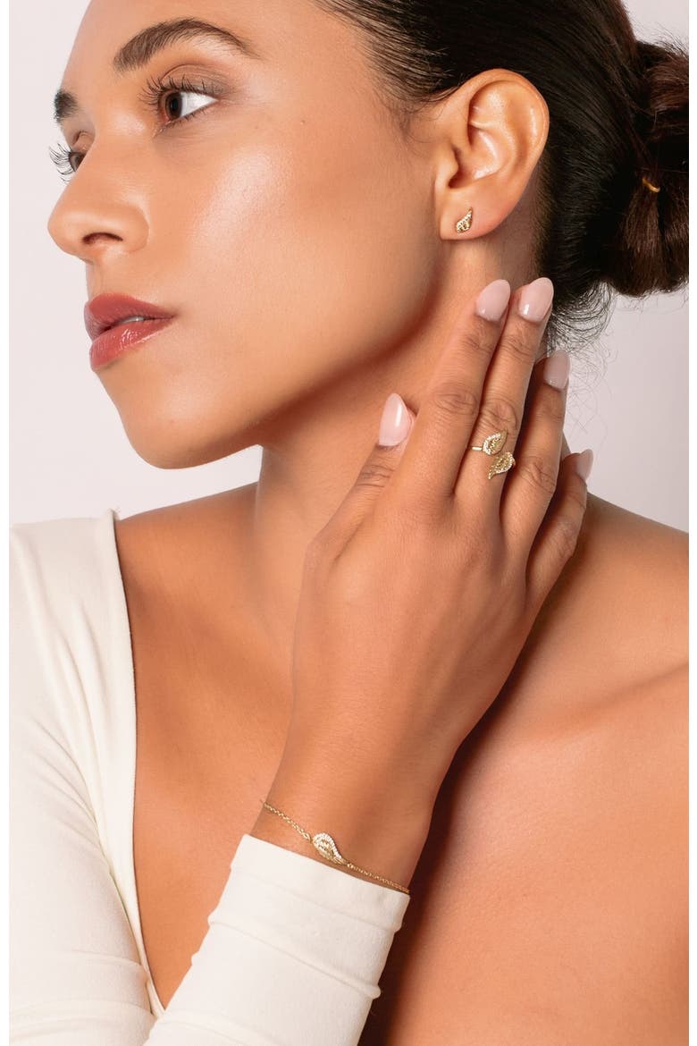 Divine Wings Bracelet, Alternate, color, 18k Gold Plated