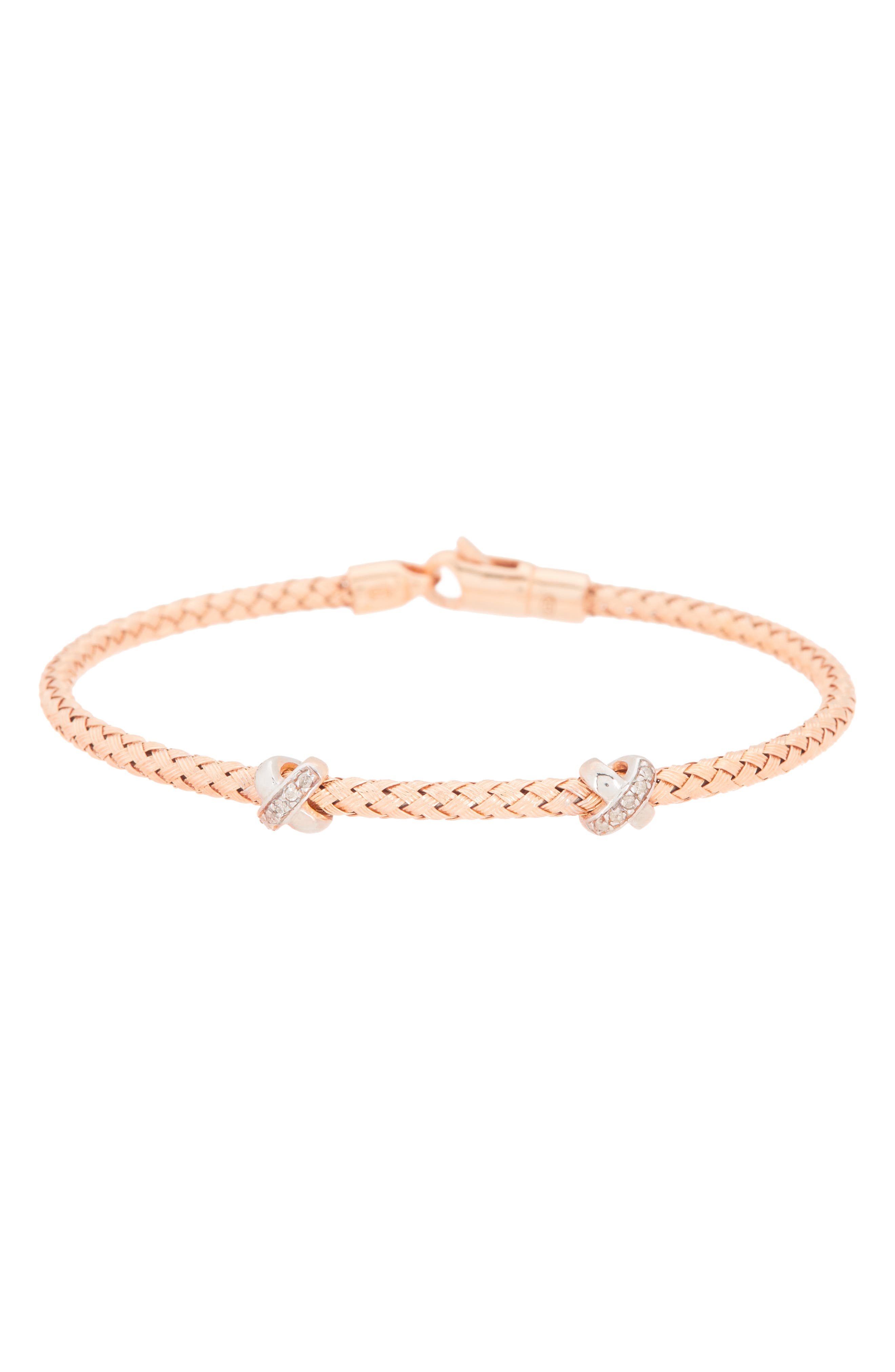 MESHMERISE Pavé Diamond 'X' Bangle Bracelet - 0.10 ctw