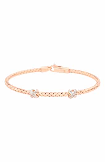 MESHMERISE Pavé Diamond 'X' Bangle Bracelet - 0.10 ctw