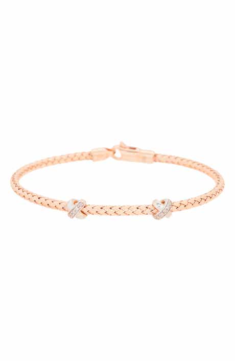 MESHMERISE Pavé Diamond 'X' Bangle Bracelet - 0.10 ctw