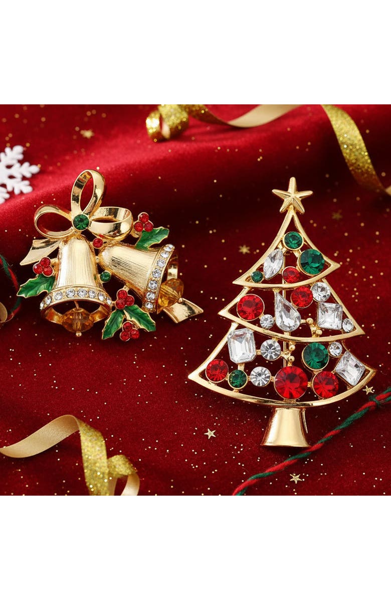 BLING JEWELRY Large Christmas Wreath Brooch, Alternate, color, 