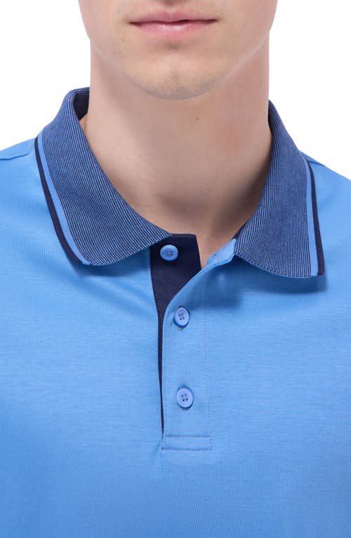 Bugatchi Tipped Pima Cotton Piqué Polo In Blue