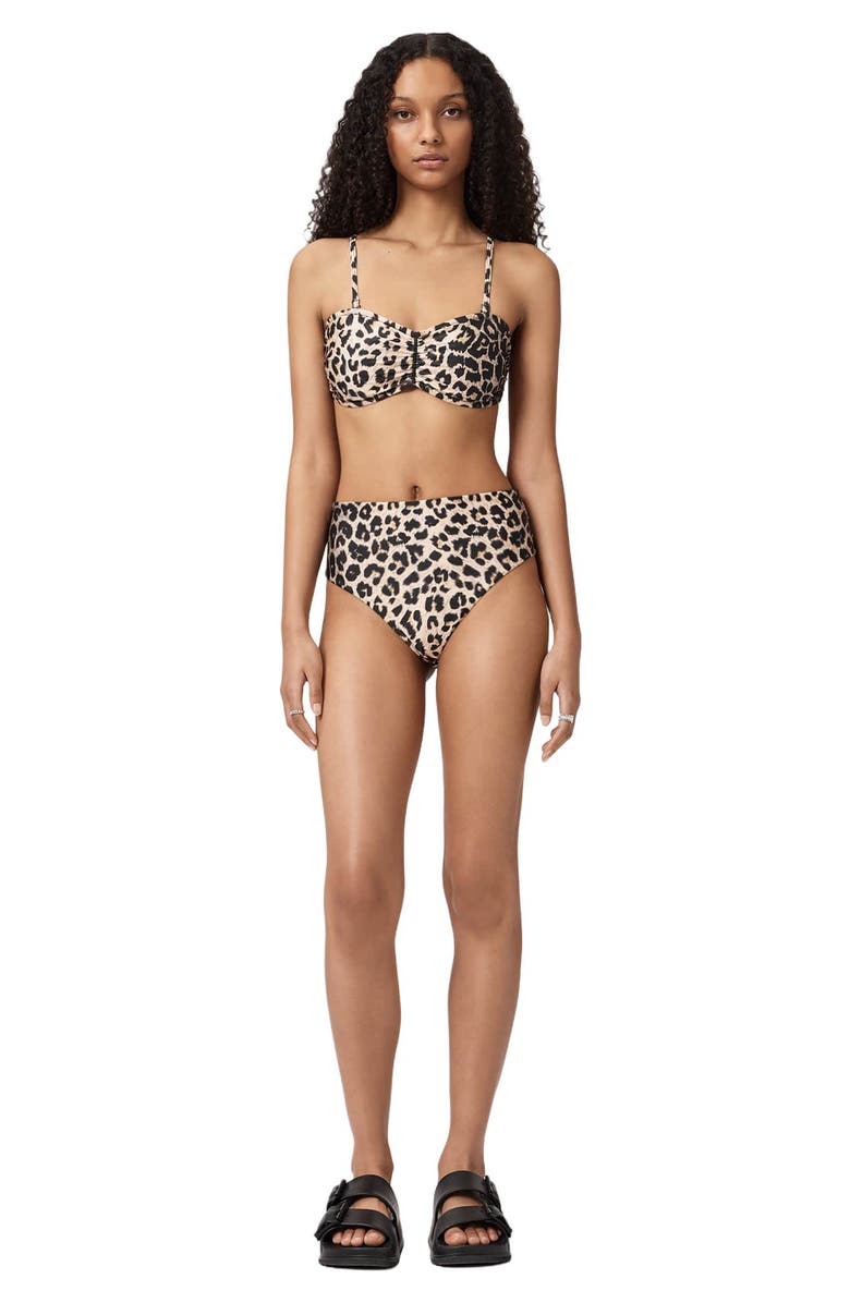 AllSaints Court Bandeau Bikini Top, Alternate, color, Leppo Brown