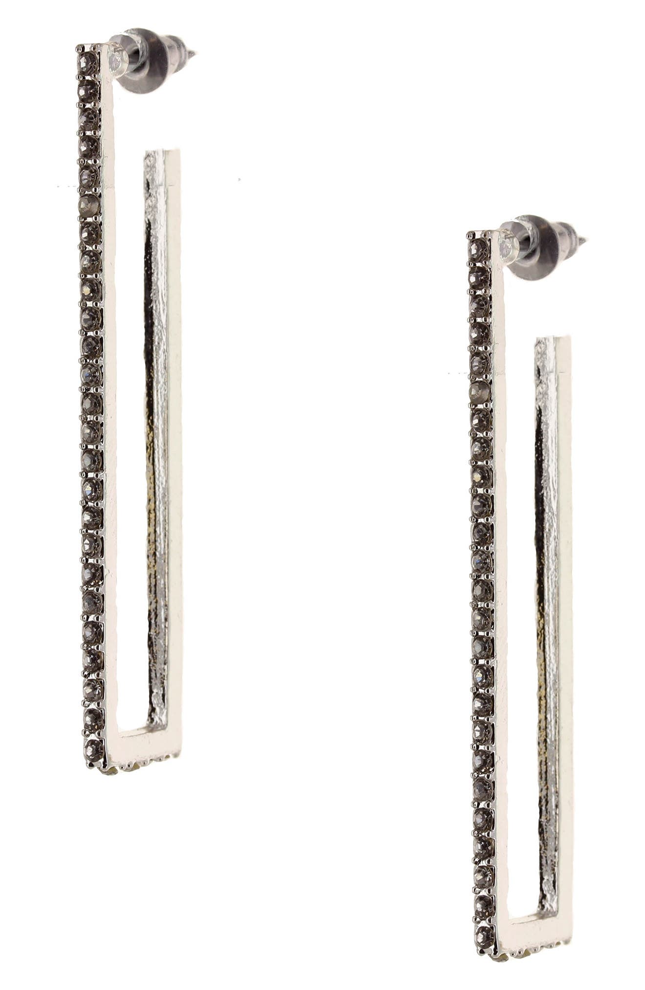 OLIVIA WELLES Rheanna Crystal Hoop Drop Earrings