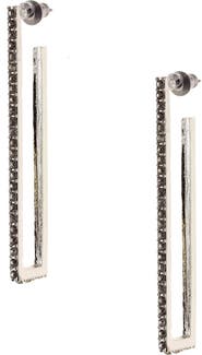 OLIVIA WELLES Rheanna Crystal Hoop Drop Earrings