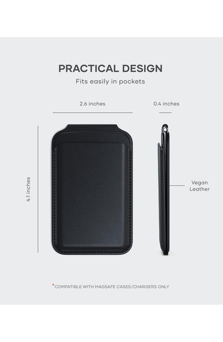 Satechi Vegan-Leather Magnetic Wallet Stand, Alternate, color, Black