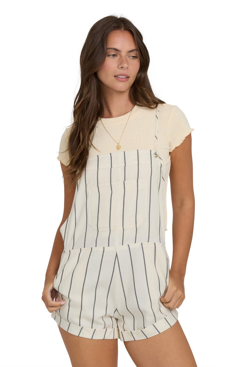 Billabong Wild Pursuit Stripe Shortalls, Alternate, color, White Cap