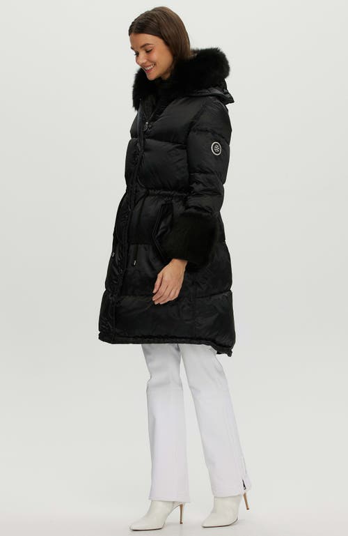 Gorski Apres-ski Jacket With Lamb Hood Trim & Cuffs In Black