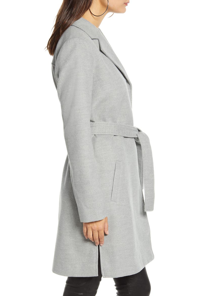 Keep Your Secrets Melton Belted Coat, Alternate, color, HEATHER GREY