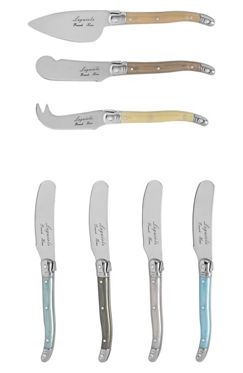 7-Piece Faux Mother-of-Pearl Cheese Knife & Spreader Set