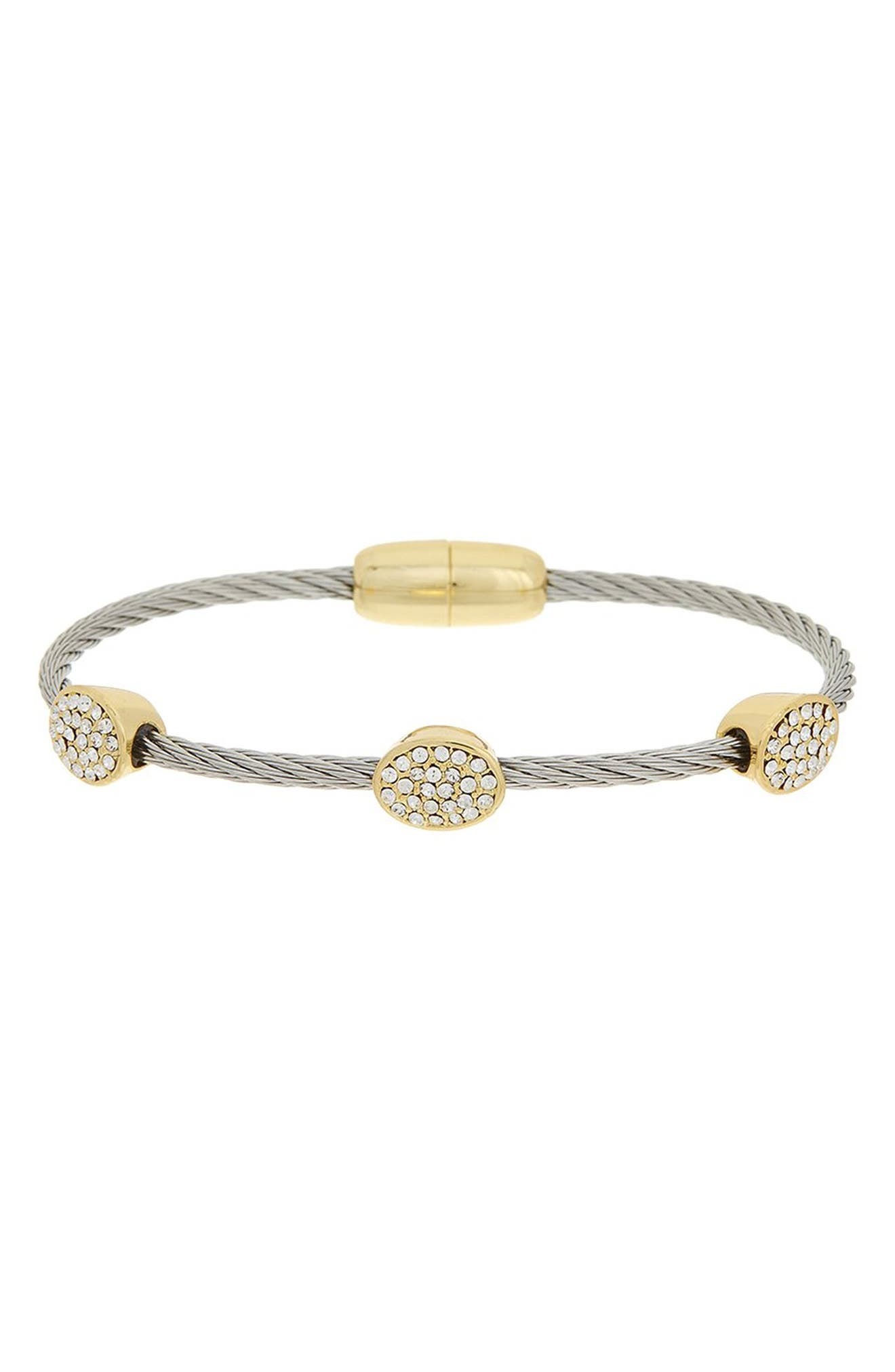 Pavé Cubic Zirconia Cable Bangle Bracelet