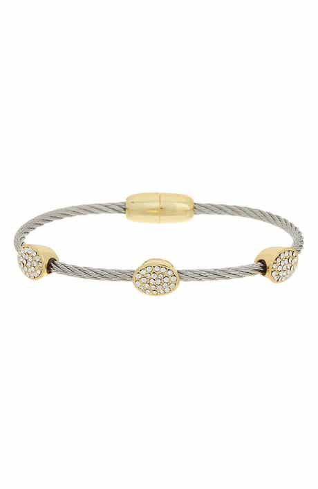 Pavé Cubic Zirconia Cable Bangle Bracelet